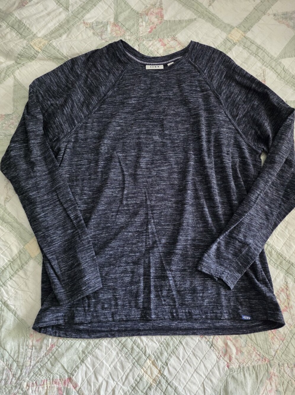 ROWM Heathered Navy Long Sleeve Top